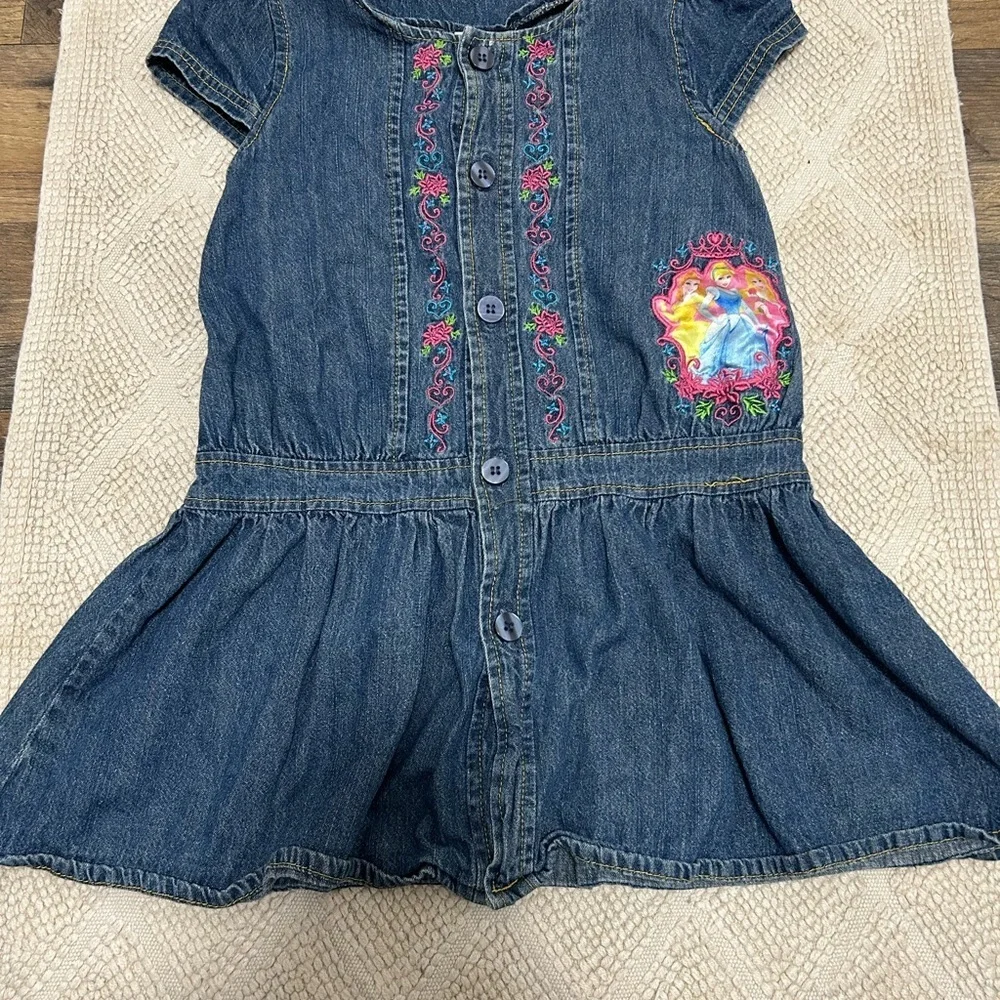 Disney vintage Blue Denim with Pink Floral Embroidery 1990’2000